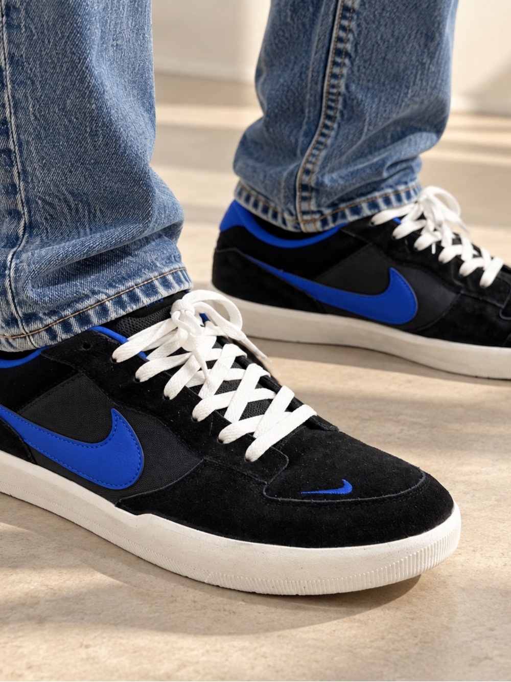 Nike SB Force 58 Men’s 13 Black Hyper Royal Skate Sneakers